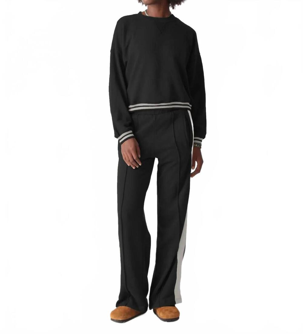 NEW ELECTRIC & ROSE wide leg track pant in onyx / stone